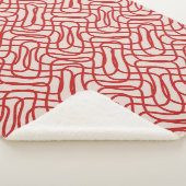 Creme und Abstrakte rote Linie Sherpadecke (3/4)