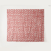 Creme und Abstrakte rote Linie Wandteppich (Vorderseite (Horizontal))