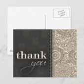Creme und Anthrazitgrau Danke Postkarte (Vorne/Hinten)