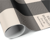 Creme und Black Buffalo Karierter Urlaub nach Maß Geschenkpapier (Rolleneckpunkt)