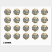 Creme und blaue Hochzeitsticker Runder Aufkleber (Blatt)