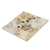 Creme und braune dekorative Blumenkacheln Fliese (Seite)