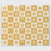 Creme und brauner geometrischer Stil bei Hochzeite Geschenkpapier (Flach)