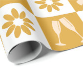 Creme und brauner geometrischer Stil bei Hochzeite Geschenkpapier (Rolleneckpunkt)