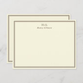 Creme und Brot Mit Monogramm Mitteilungskarte (Vorne/Hinten)