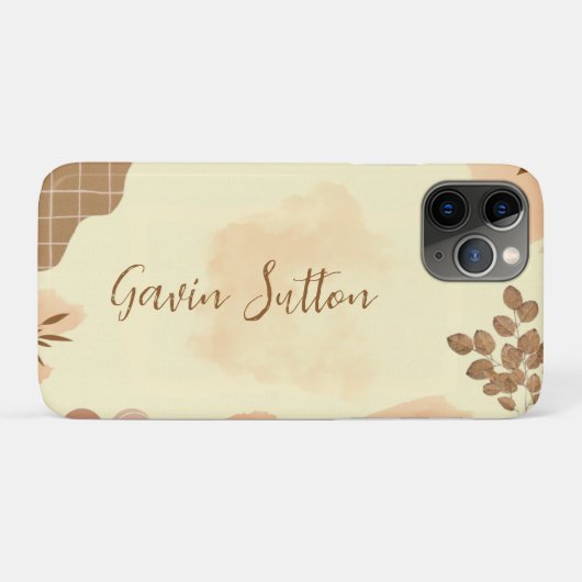 Creme und Brown Minimalistisch Case-Mate iPhone Hülle (Rückseite (Horizontal))