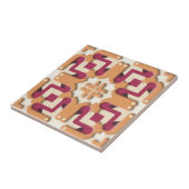 Creme und Burgundy Red Symmetric Geometric Fliese (Seite)