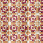 Creme und Burgundy Red Symmetric Geometric Fliese