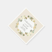 Creme und Creme Hochzeit personalisiert Serviette (Ecke)