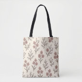 Creme und Dusty Rose Tote Bag Tasche (Vorderseite)