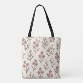 Creme und Dusty Rose Tote Bag Tasche (Rückseite)