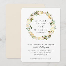 Creme und Elfenbein | Botanische Blumenzeremonie Einladung