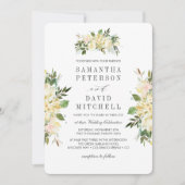 Creme und Elfenbein | Botanische Chic Floral Weddi Einladung (Vorderseite)