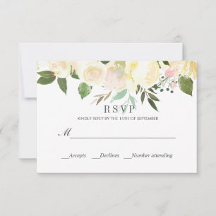 Creme und Elfenbein Classic Spring WEDDING UAWG RSVP Karte
