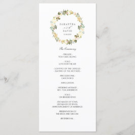 Creme und Elfenbein | Elegantes Hochzeitsprogramm Programm