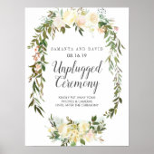 Creme und Elfenbein | Unplugged Wedding Ceremony S Poster (Vorne)