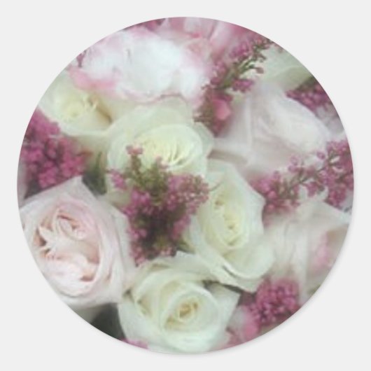 Creme und erblassen - rosa Rosen-Umschlag Runder Aufkleber (Vorderseite)