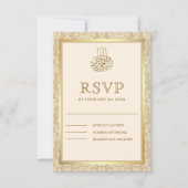 Creme und Gold Damaskus islamische Muslime RSVP Karte (Vorderseite)