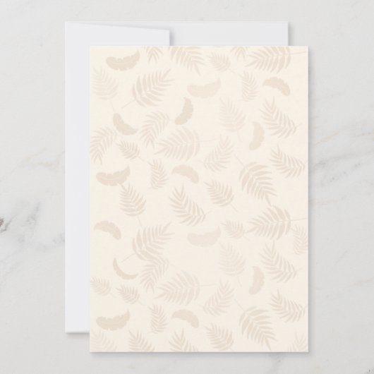 Creme und Gold Floral Blätter Zweigstelle Moslem M Einladung (Rückseite)