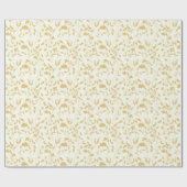 Creme und Gold Floral Geschenktasche Geschenkpapier (Flach)