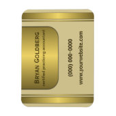 Creme und Gold Plate-Accountant Small Flexi Magnet (Vertikal)