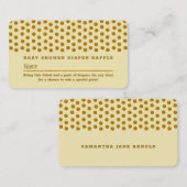 Creme und Gold Polka Dot , Windeln Raffelschein Begleitkarte (Vorne/Hinten)