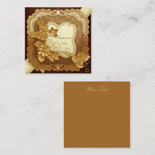 Creme und Gold Scrapbook Style Quadratische Visitenkarte (Vorne/Hinten)