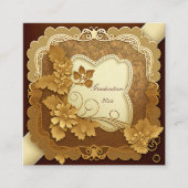 Creme und Gold Scrapbook Style Quadratische Visitenkarte (Vorderseite)