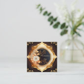 Creme und Gold Scrapbook Style Quadratische Visitenkarte (Stehend Vorderseite)