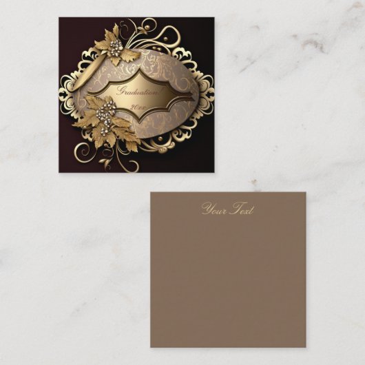 Creme und Gold Scrapbook Style Quadratische Visitenkarte (Vorne/Hinten)