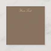 Creme und Gold Scrapbook Style Quadratische Visitenkarte (Rückseite)