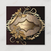 Creme und Gold Scrapbook Style Quadratische Visitenkarte (Vorderseite)