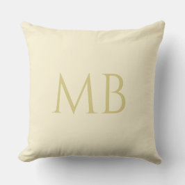 Creme und goldene Namensinitialen Monogramm Kissen