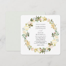 Creme und Grau | Botanische Garland-Hochzeit Einladung