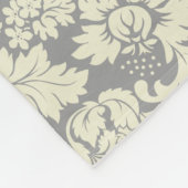 Creme und graue Vintage Blumenfässern Fleecedecke (Ecke)