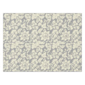 Creme und graue Vintage Blumenfässern Tischdecke (Vorderseite (Horizontal))