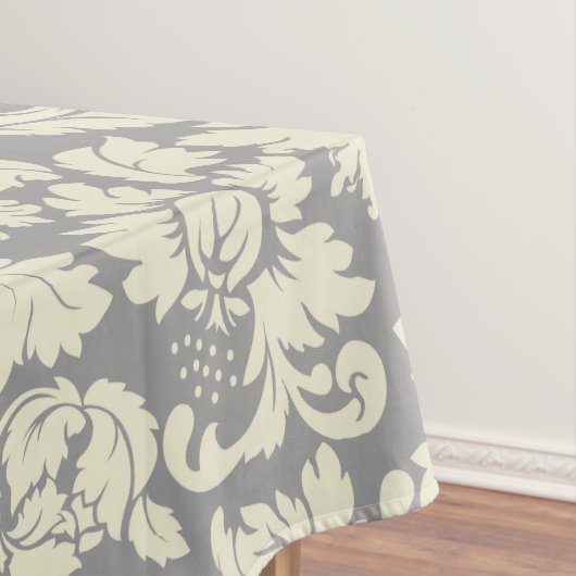Creme und graue Vintage Blumenfässern Tischdecke (Beispiel)