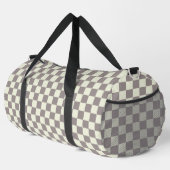 Creme und grauer Karo Duffle Bag (Rechte Ecke)