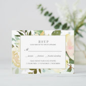 Creme und Graumahlzeit Option Hochzeit Rsvp Karte (Stehend Vorderseite)