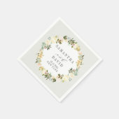 Creme und Grey Wedoral personalisiert Serviette (Ecke)