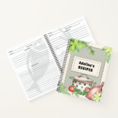 Creme und grünes Rezept Notizblock (Innenseite)