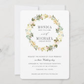 Creme und Jäger | Botanische Blumenzeremonie Einladung (Vorderseite)