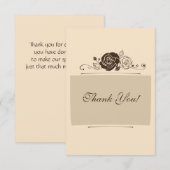 Creme-und Kaffee-Rosen Dankeskarte (Vorne/Hinten)