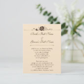 Creme-und Kaffee-Rosen Einladung (Stehend Vorderseite)
