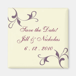 Creme- und Lavendel-Jugendstil-Design-Magnet Magnet