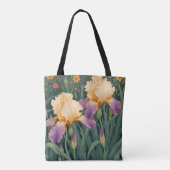 Creme und Lila Iris Tasche (Rückseite)