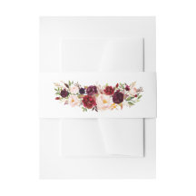 Creme und Marsala Watercolor Blume Bauchband