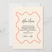 Creme und Orange Simple Modern Wedding Einladung (Rückseite)