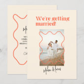 Creme und Orange Simple Modern Wedding Einladung (Vorne/Hinten)