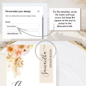 Creme und Peach Blush Personalisiert mit Gast Name Menükarte